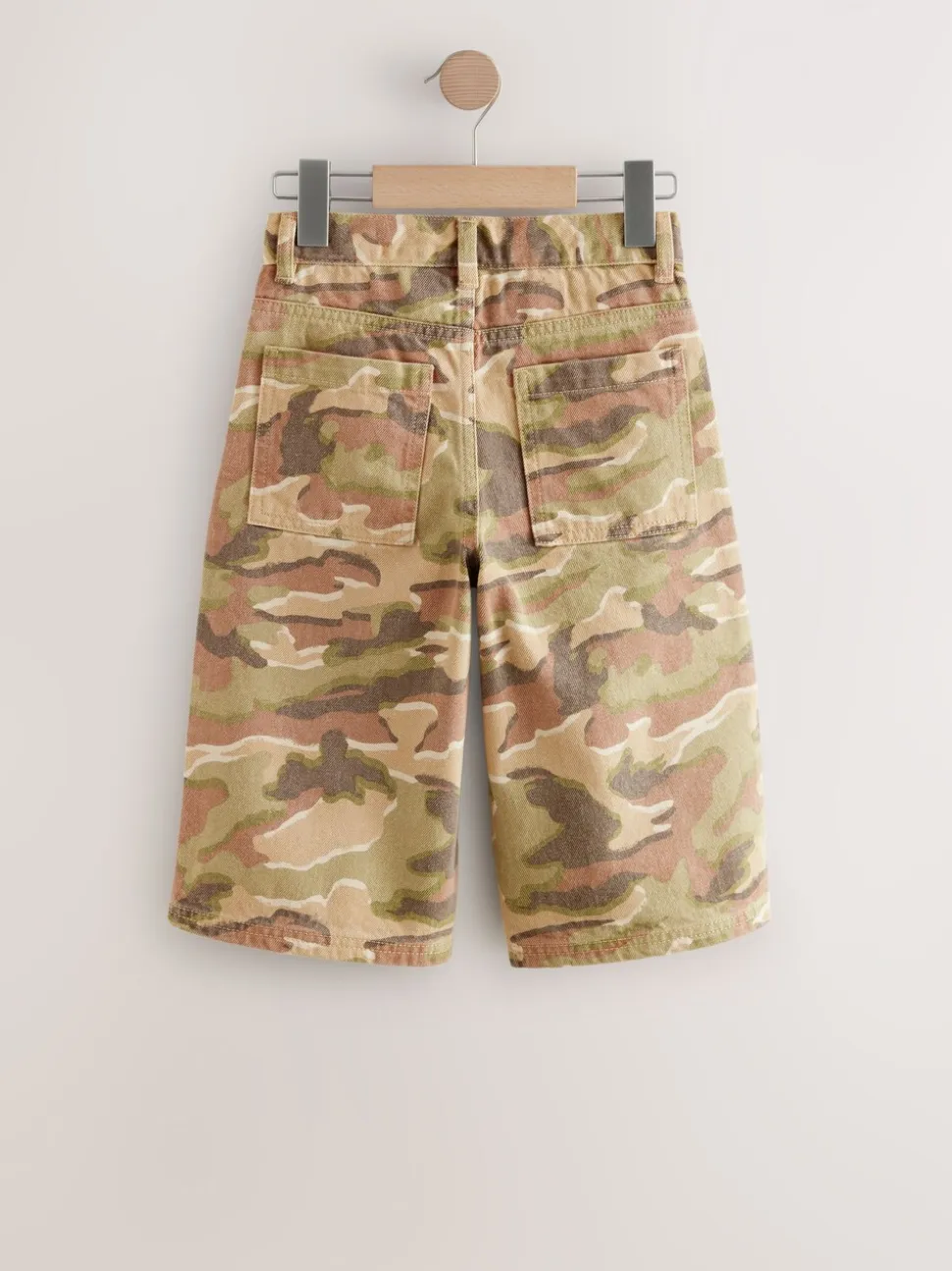 Camouflage vert/marron - Short en denim 100% coton extra long (3-16ans)