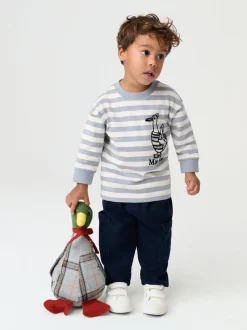 Canard gris - T-shirt imprimé dos à manches longues (3mois-8ans)