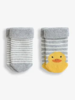Canard gris chiné - JoJo Maman Bébé 2-Lot Bébé Chaussettes