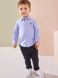 Caractère bleu - Chemise Oxford à manches longues (3mths-7yrs)