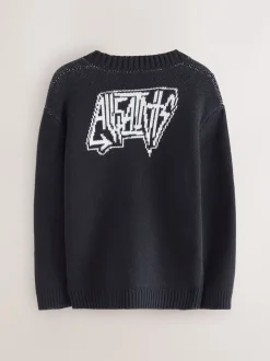 Cardigan smALLSAINTS en maille vieillie à motif graphique