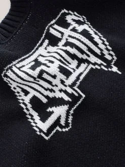 Cardigan smALLSAINTS en maille vieillie à motif graphique