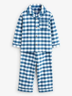 Carreaux bleu/blanc - Pyjama boutonné (9 mois-10 ans)