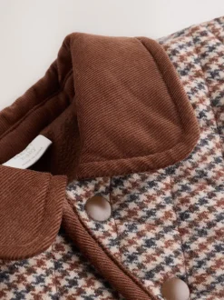 Carreaux Marron Heritage - Veste matelassée à col en velours côtelé pour bébé (0mois2ans)