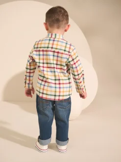 Carreaux vichy écru vif - Chemise Personnage Manches longues (3mois-7ans)