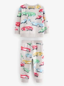 Cath Kidson Rouge/Écru Blanc Cars - Pyjama simple en laine polaire