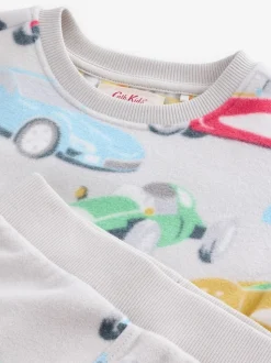 Cath Kidson Rouge/Écru Blanc Cars - Pyjama simple en laine polaire