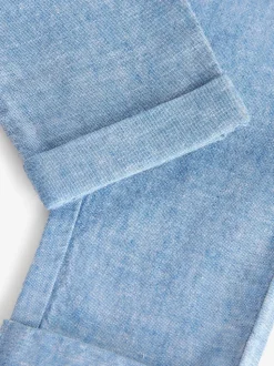 Chambray bleu - Pantalon en lin Blend à enfiler (3mois-7ans)