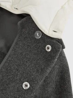 charbon de bois - Surchemise Reiss Benjamin à capuche amovible en laine Blend