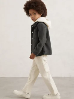 charbon de bois - Surchemise Reiss Benjamin à capuche amovible en laine Blend