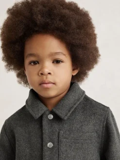 charbon de bois - Surchemise Reiss Benjamin à capuche amovible en laine Blend