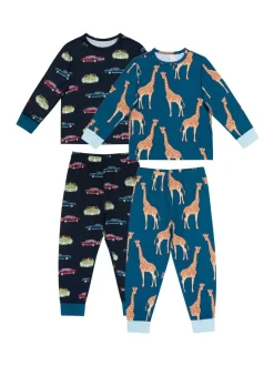 Chelsea Peers Ensemble pyjama long imprimé léopard et girafe pour enfant