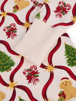 Chelsea Peers pyjama long sapin de Noël et chien