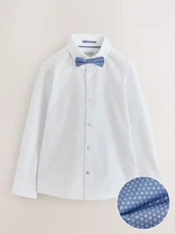 Chemise Baker by Ted Baker blanche à manches longues avec Nœud Cravate