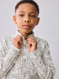 Chemise blanche Baker by Ted Baker imprimée sur l’ensemble