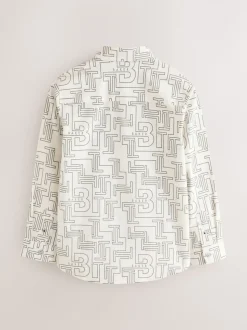 Chemise blanche Baker by Ted Baker imprimée sur l’ensemble