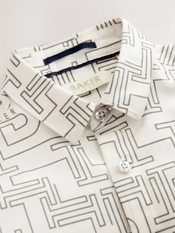 Chemise blanche Baker by Ted Baker imprimée sur l’ensemble