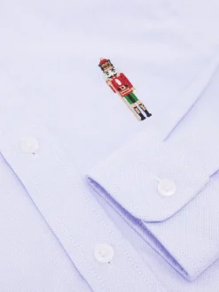 Chemise Oxford Reiss Wilf brodée Casse-Noisette en coton