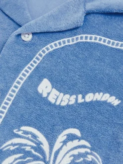 Chemise Reiss Barnes en tissu éponge brodé palmier