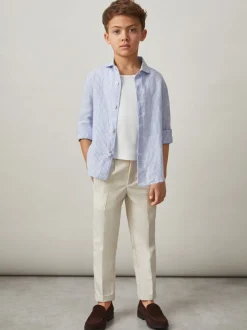 Chemise Reiss Ruban en lin à col coupé