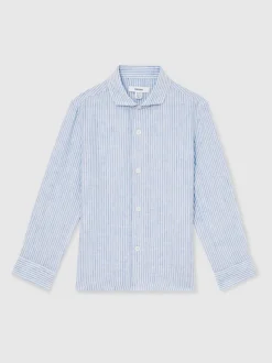 Chemise Reiss Ruban en lin à col coupé