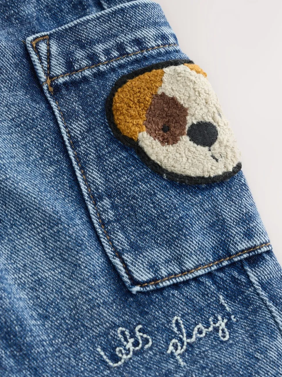 Chien bleu moyen - Jeans cargo (3mths-7yrs)