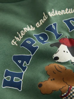 Chien vert/marron - Ensemble Sweat-shirt et Survêtement (3mois à7ans)