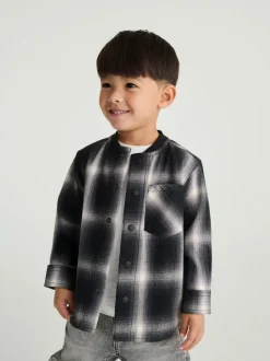 Chèque Mono Core - Chemise à carreaux avec col de baseball à manches longues (3mois7ans)