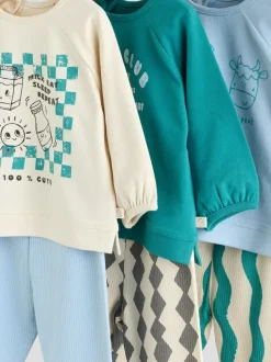 Club du lait bleu/vert - Ensemble 6 Pieces Haut & Leggings BÉBÉ (0mois-3ans)