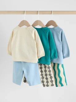 Club du lait bleu/vert - Ensemble 6 Pieces Haut & Leggings BÉBÉ (0mois-3ans)