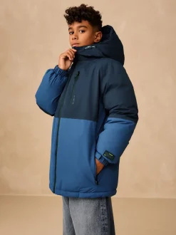 color block bleu - Manteau matelassé intérieur imperméable (3-16ans)
