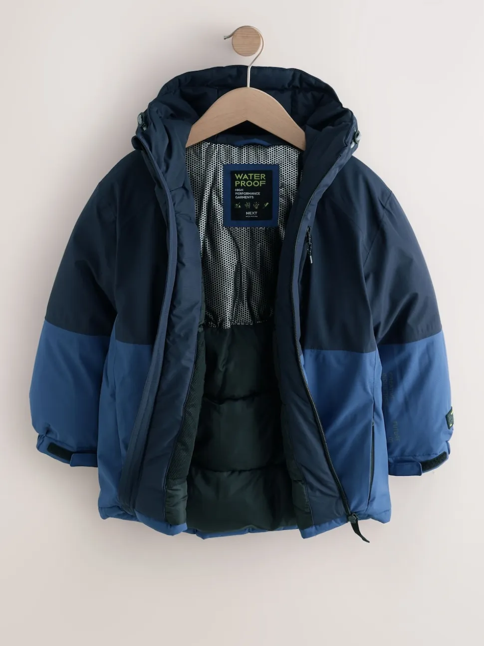 color block bleu - Manteau matelassé intérieur imperméable (3-16ans)