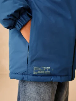 color block bleu - Manteau matelassé intérieur imperméable (3-16ans)