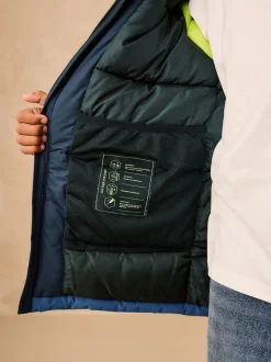 color block bleu - Manteau matelassé intérieur imperméable (3-16ans)