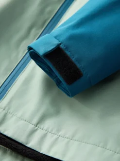 Color block bleu/vert - Veste à capuche imperméable doublée de polaire (3-17ans)