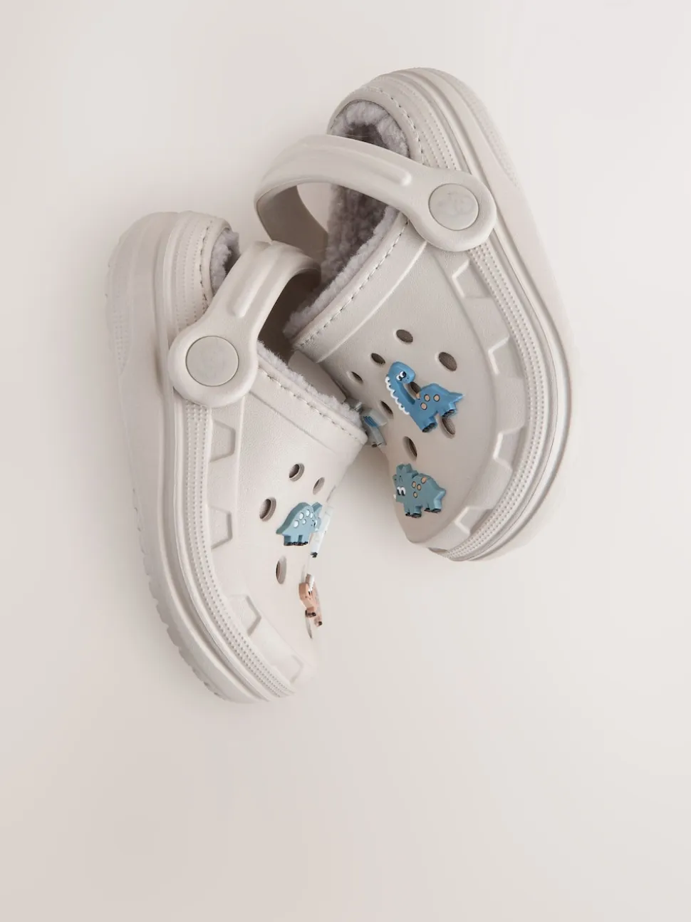 Coloris neutre imprimé dinosaure - Sabots chaussons