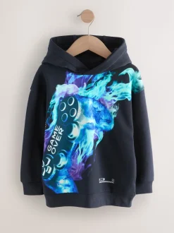 Contrôleur bleu marine - Sweat à capuche adolescent imprimé graphique (3-16ans)