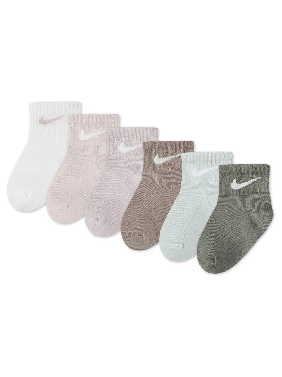 Couleurs multicolores atténuées - Lot de chaussettes de cheville Nike Swoosh pour bébé 6