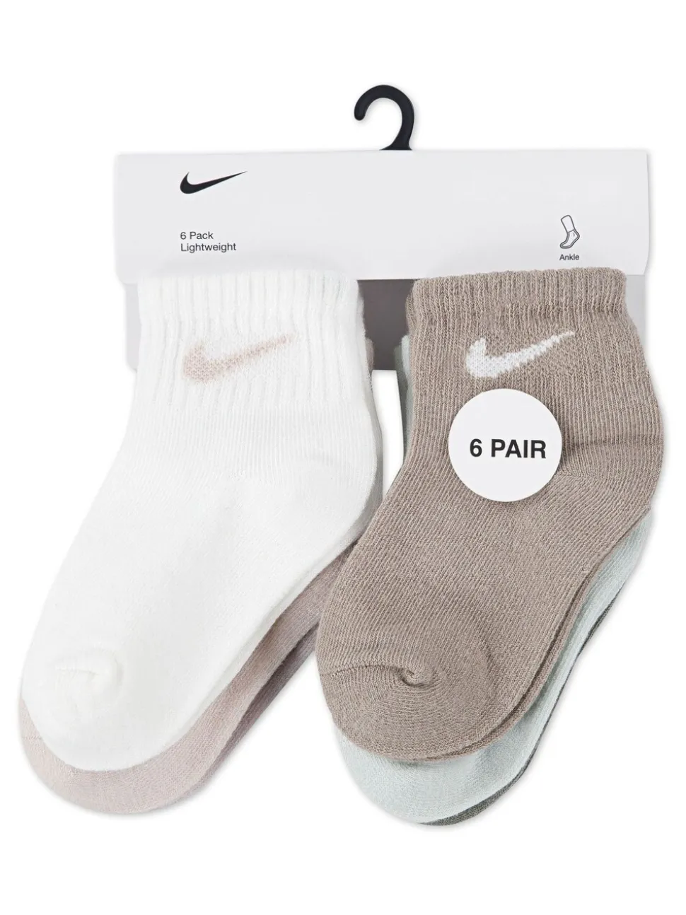 Couleurs multicolores atténuées - Lot de chaussettes de cheville Nike Swoosh pour bébé 6