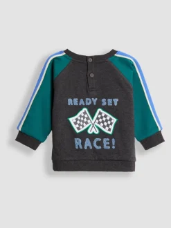 Coureur anthracite Gris Ready Ensemble - Sweat-shirt JoJo Maman Bébé Appliqué