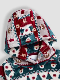 Couverture à capuche JoJo Maman Bébé imprimé Noël