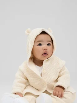 Crème - Cardigan Gap Bear en maille de coton doux (0-24mois)