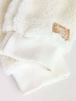 Crème - Ensemble bébé sweat à capuche et jogging Borg (0mois-2ans)