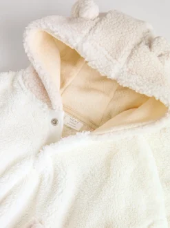 Crème - Ensemble bébé sweat à capuche et jogging Borg (0mois-2ans)