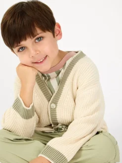 Crème - GEN Cardigans à liserés