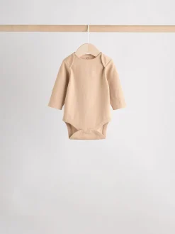 Crème - Lot de 5 bodys à manches longues pour bébé