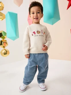 Crème - Pull de Noël en maille (3 mois-7 ans)