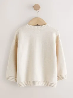 Crème - Pull de Noël en maille (3 mois-7 ans)