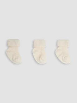 Crème écru - Lot de 3 paires de chaussettes côtelées JoJo Maman Bébé bébé