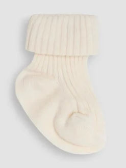 Crème écru - Lot de 3 paires de chaussettes côtelées JoJo Maman Bébé bébé